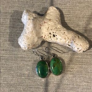 Sterling Silver and green turquoise earrings